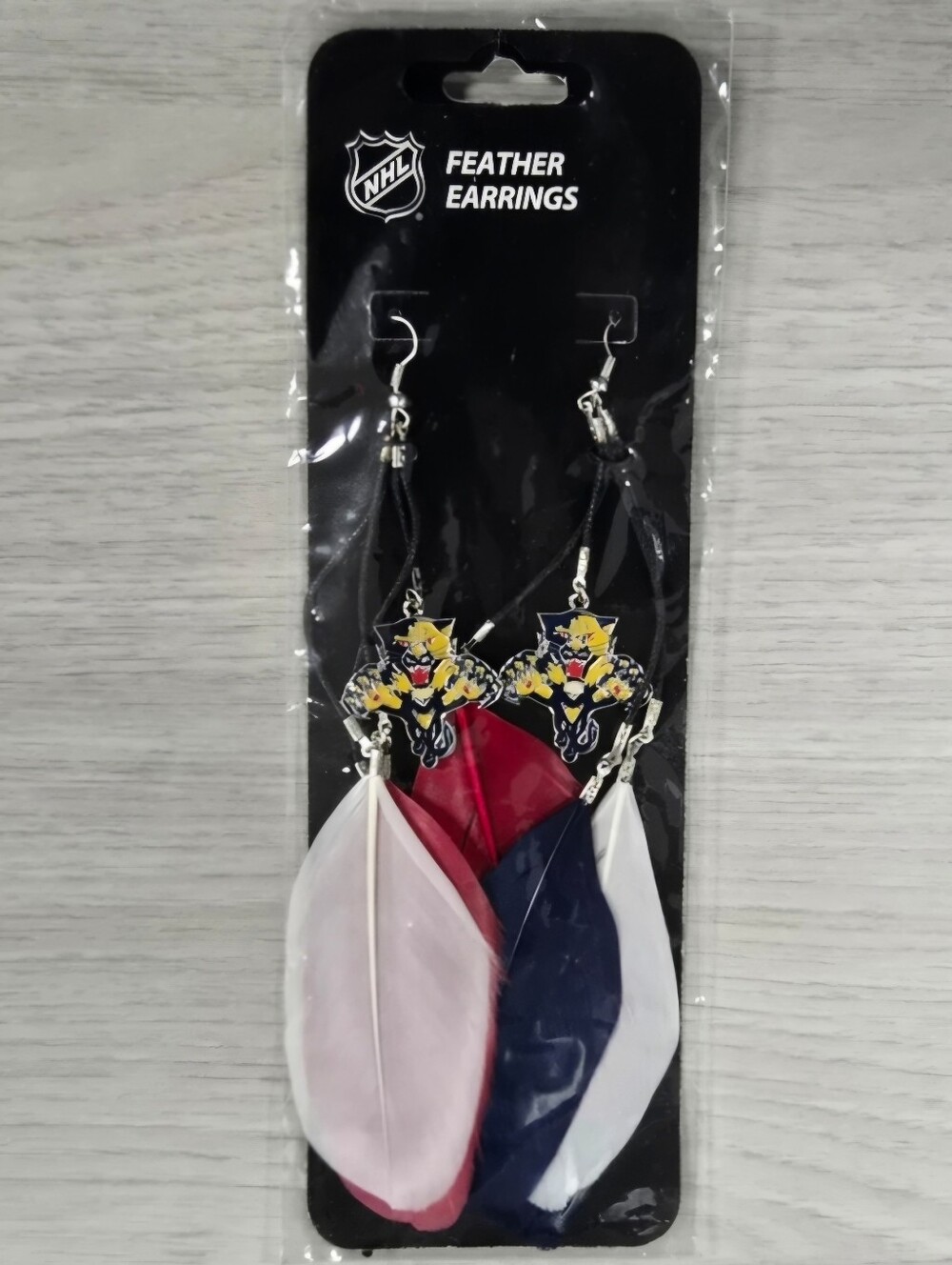 🏆Florida Panthers Feather Earrings- NHL Officially Licensed, NWT